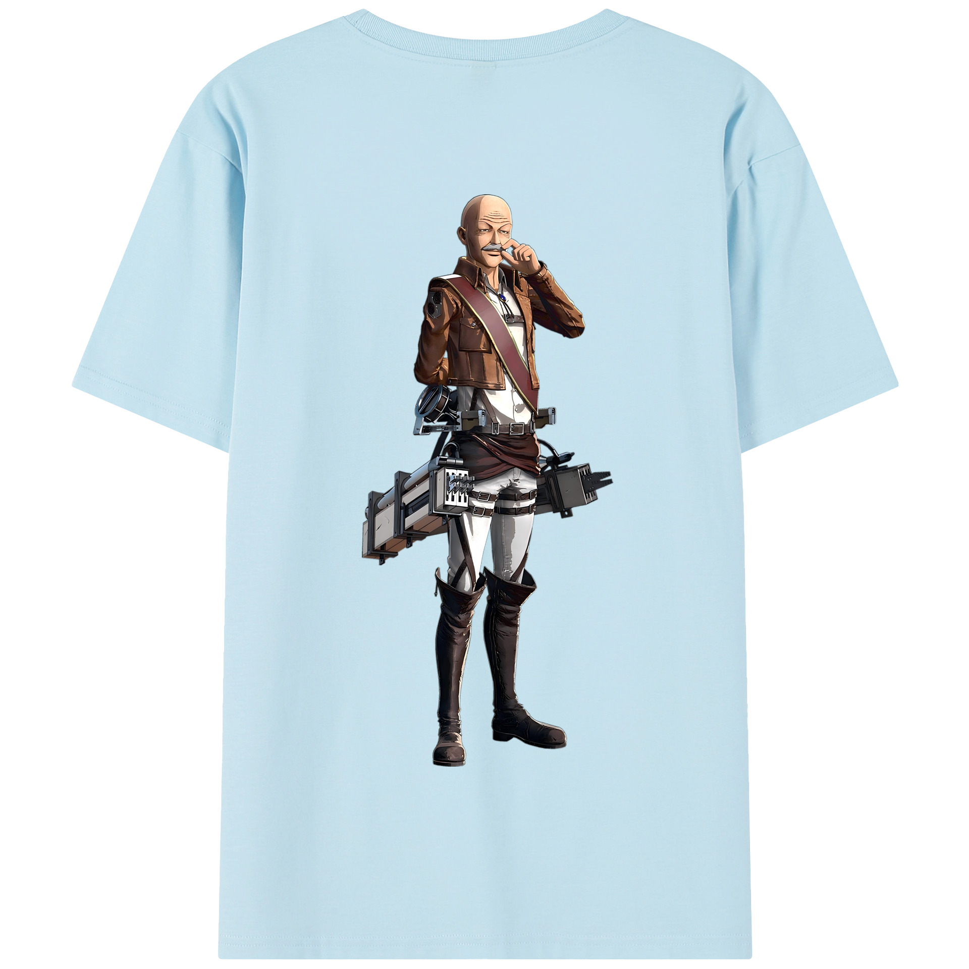 （画像用） 進撃の巨人 ドット·ピクシス Attack on Titan Dot Pixis 綿100％半袖Tシャツ（背面プリント）